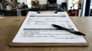 Diesel mechanic troubleshooting DEF pump not priming on SCR system service invoice